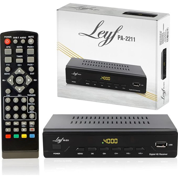 LEYF PA-2211 Kabeļtelevīzijas uztvērējs DVB-C Digitālā kabeļtelevīzija Full HD TV (DVB-C/C2, HDTV, DVB-T/T2, HD, SCART, USB) Kabeļtelevīzija visiem kabeļu piedāvājumiem