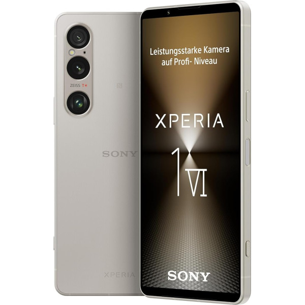 Sony Xperia 1 VI (inovatīvs sensors ar trīskāršu lēcu un ZEISS, 6,5 collas, 19,5:9 FHD+ HDR OLED 120 Hz, 3,5 mm audio, Android 14, IP65/68, Dual SIM, sudraba krāsā