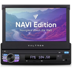 VALTRON FX-750HDS2 1-DIN autoradio ar CarPlay, Android Car, MirrorLink, multivides uztvērējs ar Bluetooth, ar navigāciju, 7 collu skārienekrānu, USB, WLAN (Navi)