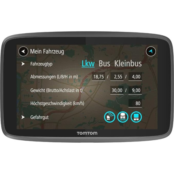 TomTom LKW LKW Navi GO Professional 620 - LKW navigācija un maršruti, pārraudzība ar TomTom Traffic, Karten-Updates Europa, Wi-Fi atjauninājumi, augstas kvalitātes navigācija (vispārēji pieejams)