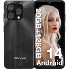 DOOGEE N55 Plus Android 14 Mobilais tālrunis bez līguma, 20 GB + 128 GB, 6,56 collu HD+ IPS Octa Core viedtālrunis bez līguma, 5150 mAh, 13 MP + 8 MP, Dual SIM 4G mobilais tālrunis, lēts 5G WiFi