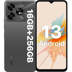 UMIDIGI A15 viedtālrunis bez līguma (2023), Android 13 NFC Mobilais tālrunis 16 GB (8 GB + 8 GB) + 256 GB (līdz 1TB), 64 MP + 16 MP, 6,7