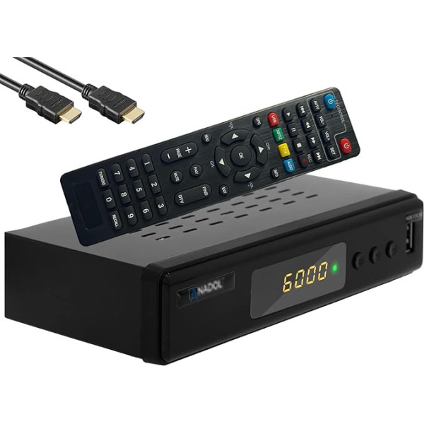 KabelAbel Full HD kabeļtelevīzijas uztvērējs DVB-C (HDMI, Scart, USB, PVR, displejs, pogas, tālvadības pults 2-in-1)