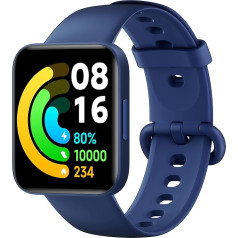 Xiaomi Poco Watch (zils), SpO2, sirdsdarbība, 1,6 collu AMOLED displejs, GPS, ūdensizturība ATM, zils, itāļu versija