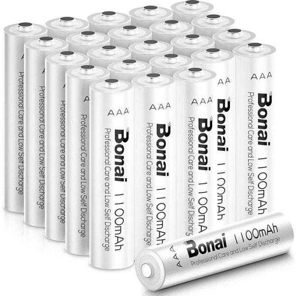 BONAI Uzlādējamās baterijas, augstas kapacitātes 1100 mAh AAA Ni-MH