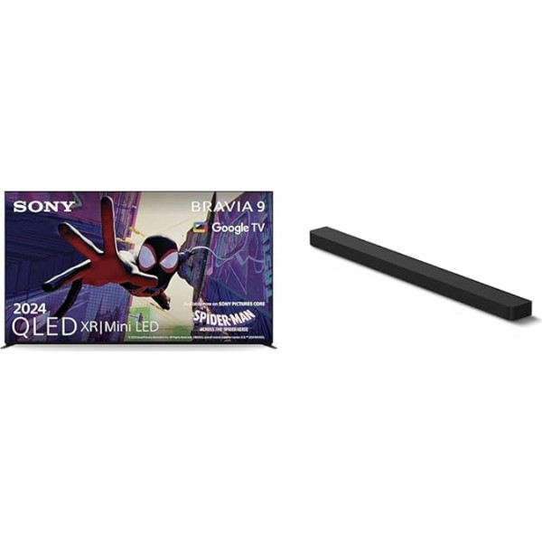 Sony BRAVIA 9 QLED (XR l Mini LED) 75 collu 4K HDR Google Smart TV (2024) BRAVIA Theatre Bar 9 - Dolby Atmos® viena skaņas josla