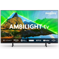 Philips Ambilight 50PUS8309 4K LED Smart TV - 50 Zoll Display mit Pixel-präziser Ultra HD, Titan OS Plattform und Dolby Atmos-Klang - Funktioniert mit Alexa und Google Sprachassistent - Matt Schwarz