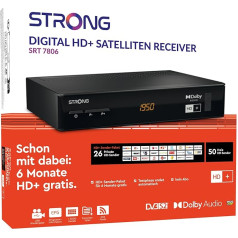 Спутниковый ресивер STRONG SRT 7806 HD для HD Plus с картой HD+ DVB-S2 Full HD (HDTV, HDMI, LAN, SCART, USB) черный