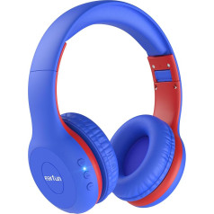 EarFun bērnu Bluetooth austiņas, 85/94 dB skaļuma regulēšana, HiFi skaņa, HD mikrofons, 40 stundu akumulators, salokāmas, regulējamas, bezvadu Bluetooth austiņas bērniem skolai/ceļošanai/PC, jūras kara flote