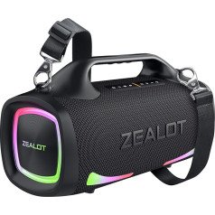 ZEALOT Bluetooth skaļrunis, 100 W stereo skaņa ārā, XBass, Bluetooth 5.2, USB-C, 24000 mAh barošanas banka, dubultā savienošana pārī, IPX6 ūdensizturīgs, kempingam, pludmalei, baseinam, dārzam