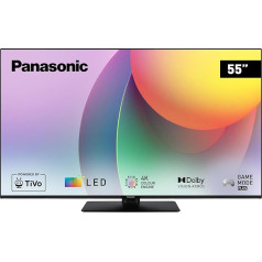 Panasonic TB-55W60AEZ, W60 sērijas 55 collu 4K Ultra HD LED Smart TV, 2024, TiVo, 4K Color Engine, Dolby Vision un Atmos, Game Mode Plus, kas nodrošina izcilu vizuālo pieredzi