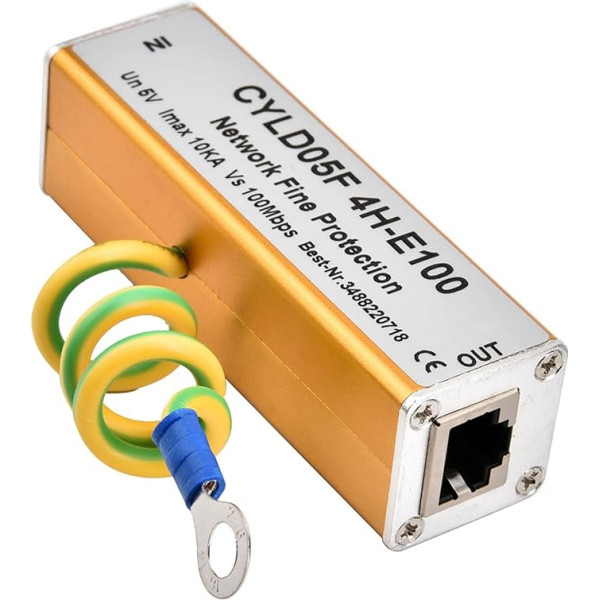 Tīkla pārsprieguma aizsargs, RJ45 RJ11 adapteris Ethernet tīkla aizsardzība pret pārspriegumu Thunder Flash Arrester aizsardzība 5V pārsprieguma un zibens aizsardzība RJ Liela jaudas ietilpība Daudzlīmeņu aizsardzība