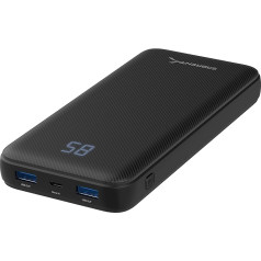 SABRENT Power Bank 20000 mAh, USB C PD ārējais akumulatora lādētājs, pārnēsājamā barošanas banka, maza, bet spēcīga, ar ātrās uzlādes funkciju, USB 3.0, iPhone, Samsung Galaxy, klēpjdatoriem un citiem (PB-Y10B)