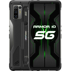 Ulefone 5G āra viedtālrunis bez līguma Armor 10, 8GB RAM 128GB ROM 2TB ārējais SD, 64MP Quad AI kamera, Android 10 IP68 izturīgs mobilais tālrunis, 6,67 collu FHD+, bezvadu uzlāde NFC HiFi Dual