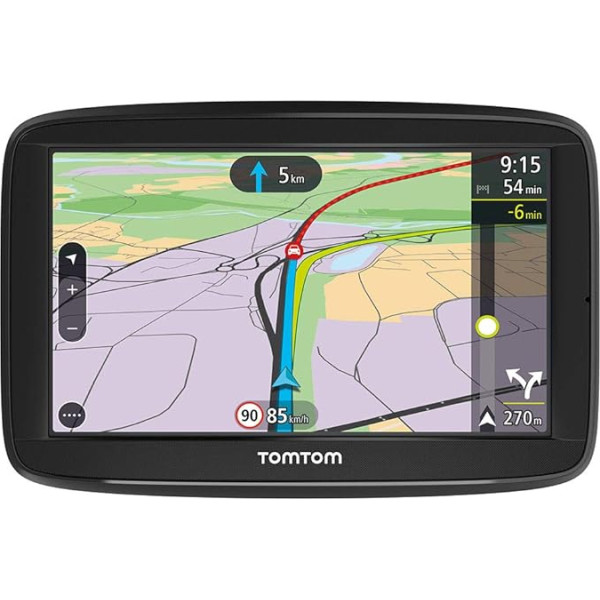 TomTom Car Sat Nav VIA 52, 5 collu ekrāns ar brīvroku zvanu, pilna laika satiksme viedtālrunī un ES kartes, pretestības ekrāns