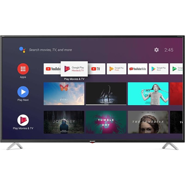 SHARP Android TV 50BL3EA 126 cm (50 collu) televizors (4K Ultra HD LED, Google Assistant, Amazon Video, Harman/Kardon skaņas sistēma, HDR10, HLG, Bluetooth)