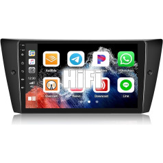 1+32G SIXWIN Android 13 auto radio BMW 3. sērijas E90 E91 E92 E93 2005-2011 ar Wireless Carplay Android Car, 9 collu kapacitatīvs skārienjūtīgais skārienjūtīgais ekrāns ar HiFi WiFi GPS Bluetooth FM/RDS Mirrorlink