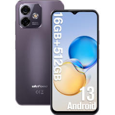 Ulefone Note 16 Pro Android 13 mobilais tālrunis, 512GB viedtālrunis, 16GB RAM, Octa-Core, 50MP kamera, 6,52