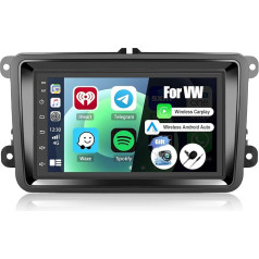 CAMECHO Android 13 auto radio VW Golf 5 Golf 6 Polo Skoda ar navigācijas sistēmu Carplay Android Car, Double DIN 7 collu auto radio ar Bluetooth HiFi FM/RDS WiFi SWC + atpakaļgaitas kamera