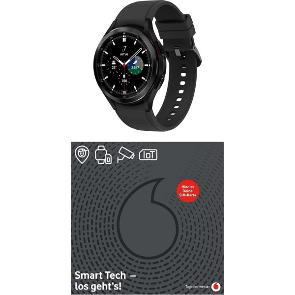 Samsung Galaxy Watch4 Classic, apaļš LTE viedpulkstenis, Wear OS, rotējoša apmale, fitnesa pulkstenis, 46 mm, melns