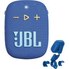 JBL Box Wind 3S pārnēsājamais mini Bluetooth skaļrunis ūdensizturīgs ar klipu sportam, velosipēdam un skrejriteņiem - Bass Boost - zils