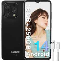 DOOGEE N55 Pro Mobilais telefons Android 14 16GB (6+10) RAM + 256GB ROM/TF 1TB Octa Core Akumulators 5150mAh Kamera 13MP + 8MP 6.56