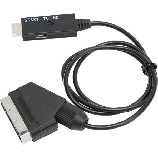 Bewinner SCART uz HD kabelis, 1080P SCART uz HDMI 1.3 adaptera kabelis ar USB barošanas kabeli audio video, SCART uz HDMI konvertēšanas kabelis