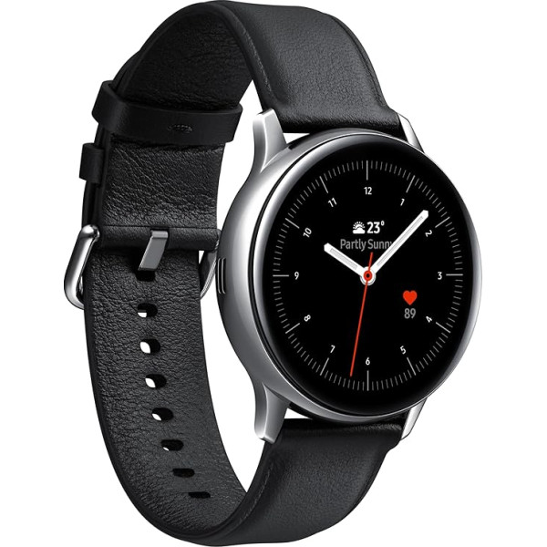 Samsung SM-R830 Galaxy Watch Active2 viedpulkstenis no nerūsējošā tērauda 40 mm mākoņaini sudraba krāsā ES