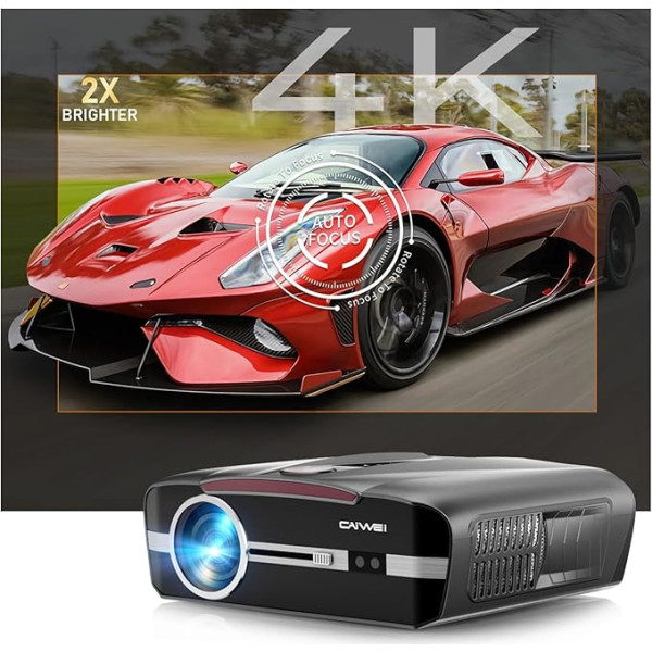 Projektors ar 4K atbalstu, 14500 lūmenu dienas gaismas projektors ar automātisko fokusēšanu, automātisko trapeces korekciju, WiFi6, Bluetooth 5.2 Full HD LED viedo projektoru 4K mājas kinozālei ar Netflix, Android TV HDR10