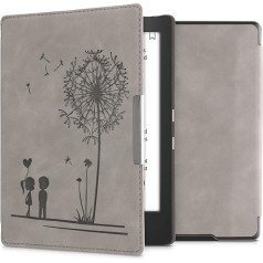 kwmobile Korpuss saderīgs ar Kobo Aura H2O Edition 1 Case - Mākslīgās ādas vāciņš - Dandelion Love Grey