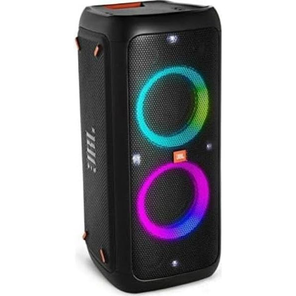 JBL PartyBox 310 bezvadu Bluetooth skaļrunis ar iebūvētu dinamisko apgaismojumu, karaoke režīmu, jaudīgiem basiem un JBL lietotņu atbalstu, melns