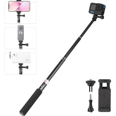 HSU pagarināms pašportreta statīvs, ūdensizturīgs rokturis GoPro Hero 9/8/7/6/6/5/4, rokas monopods, saderīgs ar mobilajiem tālruņiem un citām darbības kamerām