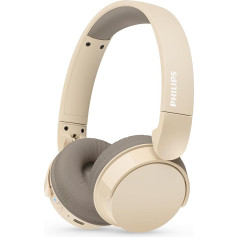 Philips TAH3209BG Leikter ohraufliegender kabelloser Bluetooth-Kopfhörer mit passiver Geräuschisolierung - 25 Stunden Spielzeit, deutliche Anrufe, dynamischer Bass, 2 Stunden USB-C-Laden - Beige