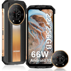 DOOGEE S110 [2023] Mobile Phone Shatterproof, 22GB + 256GB (TF 2TB), 6.58 Inch FHD+ 120Hz, Android 13 Smartphone, Shatterproof, 10800mAh Battery 66W, 50MP Camera, Helio G99, OTG/GPS/NFC/IP68/IP69K