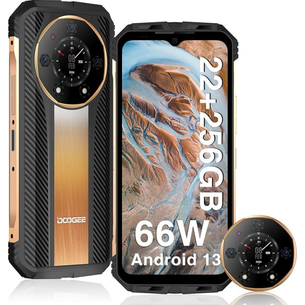 DOOGEE S110 [2023] Mobilais tālrunis Izturīgs pret sadursmēm, 22GB + 256GB (TF 2TB), 6,58