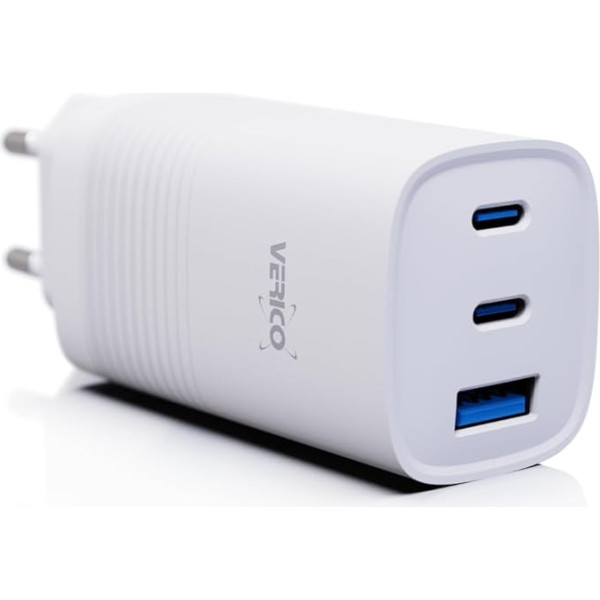 VERICO Power MOJO GaN 65W, 3 portu lādētājs, barošanas avots, PD3.0/QC3.0, 2 x USB-C, 1 x USB-A