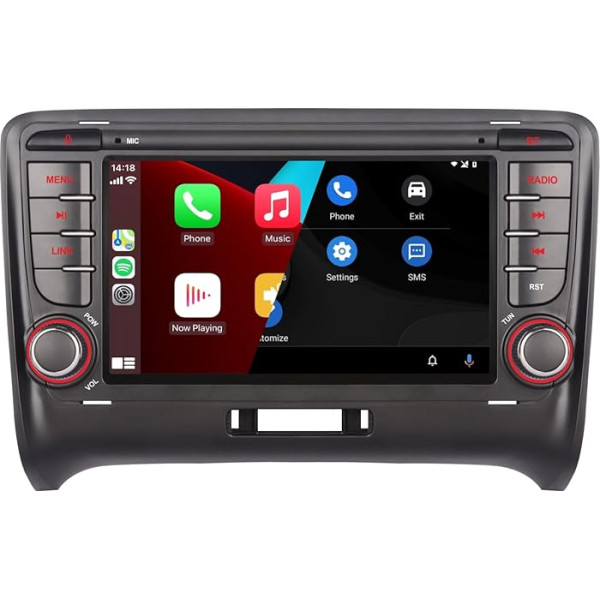 YZKONG Auto radio Audi TT MK2 8J 2004-2015, 7 collu skārienjūtīgais ekrāns ar bezvadu Apple Carplay un Android autoradio MirrorLink BT/AM/FM/USB/RDS