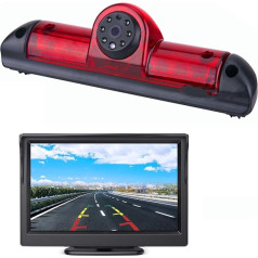 HD 720p Trešā jumta bremžu gaismas kamera Bremžu gaismas atpakaļgaitas kamera Fiat Ducato X250 Citroen Jumper Relay Peugeot Boxer 2006-2019 + 4,3 collu DVD monitora TFT ekrāns Kravas automašīnu LCD displejs