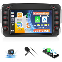 2G+32G Android 13 auto radio Mercedes Benz A/G/C/C/CLK/SLK klases Viano Vito Vano W209 W203 W170, CAMECHO 7 collu ekrāns ar Apple Carplay/Android Car/Hi-Fi + AHD aizmugures skata kamera