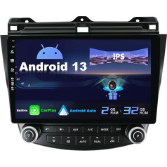 BXLIYER Android 13 IPS Auto Radio Honda Accord 7. (2002-2007) - Iebūvēts CarPlay / Android Car - Bez atpakaļgaitas kameras - 2G + 32G - Vadāms no stūres DAB Fast-Boot BT WiFi DSP - 2 DIN 10.1