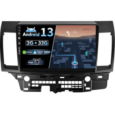 BXLIYER Android 13 IPS auto radio Mitsubishi Lancer (2010-2016) - Iebūvēts CarPlay Android Car - Bezmaksas atpakaļgaitas kamera - 2G + 32G - 10,1 collu 2 DIN - DSP DAB stūres vadības stūres WiFi Fast Boot