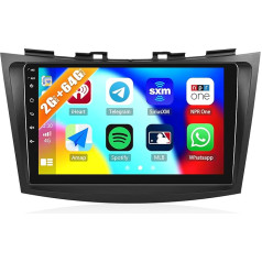 CAMECHO 8Core 2G + 64G auto radio Suzuki Swift/Ertiga 2012-2017 ar navigāciju Carplay Android Car, Android 13, Double DIN radio ar 9 collu ekrānu ar DSP RDS Bluetooth Mirror Link