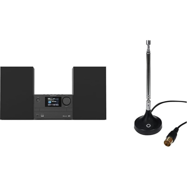 Kenwood M-525DAB - Mikro HiFi sistēma ar CD, USB un Oehlbach Radio Rod DAB+ antenu | Radio antena DAB+ un FM/FM uztveršanai