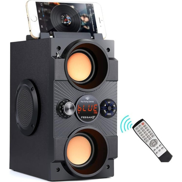 Feegar Dance pārnēsājamais Bluetooth skaļrunis, bezvadu 30M āra skaļrunis ar dubulto zemfrekvences skaļruni, bagātīgs stereo, atbalsta FM radio MP3 atskaņotāju AUX EQ 30W Bluetooth Boombox