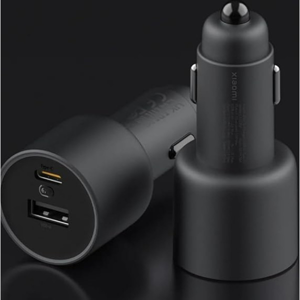 Xiaomi lādētājs 67W, auto USB-A + C tipa, ātrais lādētājs ar C tipa USB, universāls mobilo tālruņu lādētājs 67W, cigarešu aizdedzes lādētājs, melns