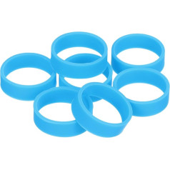 5 x Silikon-Gummibänder, 20 x 7 mm, Gummibänder, Kabelbinder, starke elastische Bänder, rutschfest, für Kordelverpackungen, Beutel, Blau