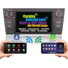 BMW 3. sērijas E90 E90 E91 E92 E93 augstas veiktspējas Linux autoradio, integrēts bezvadu Carplay un Android Car, ar DSP zemfrekvences skaļruni EQ SWC Bluetooth USB AM FM RDS radio, 7 collu Full HD IPS ekrāns