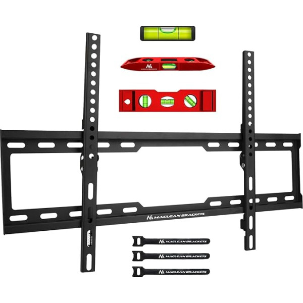 Maclean MC-413 TV sienas stiprinājums universāls 32-80 collu OLED/QLED/LCD/LED/Plazmas televizoriem, Max VESA 600 x 400, Max. Slodze 45 kg, slīpuma regulēšana +0°~-10°.