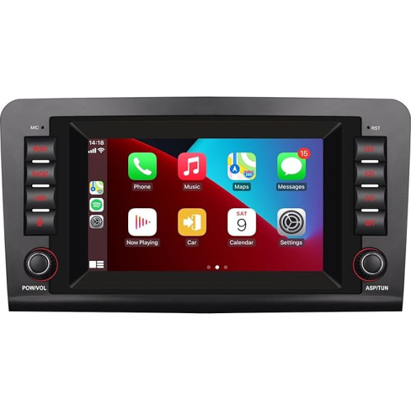 Ar bezvadu Carplay/Android saderīgs auto radio Mercedes Benz GL ML klasei W164 X164 ML350 ML450 ML500 GL320 GL450 ar IPS Touch Screen/Bluetooth/Mirror Link/FM/AM/USB