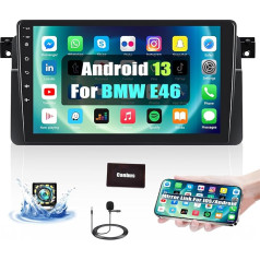 2G + 32G CAMECHO Android 13 auto radio BMW 3. sērijas E46 1999-2005 ar Mirror Link, 9 collu Double DIN auto skārienjūtīgais displejs ar Bluetooth FM/RDS radio GPS WiFi ar atpakaļgaitas vadību